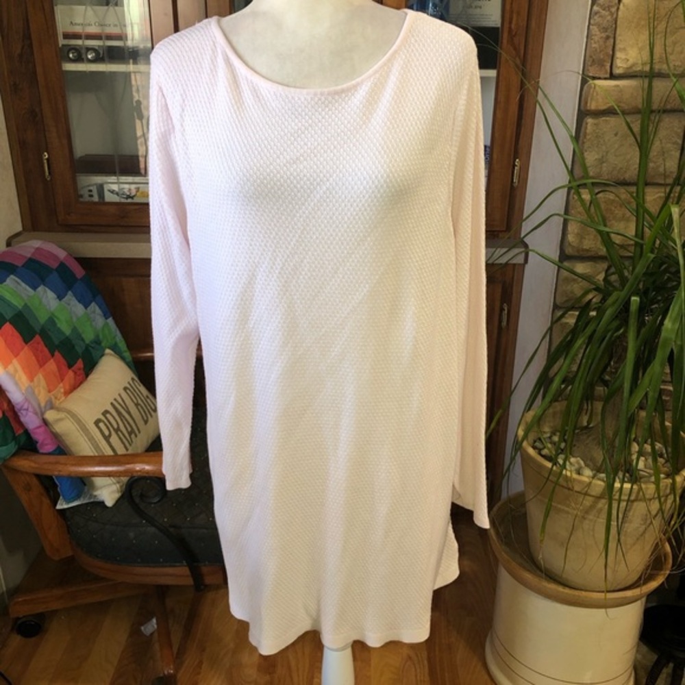 J.JILL SIZE XLARGE VERY LIGHT PINK TEXTURED 3/4 SLEEVE SHIRT VERY SOFT IN EUC